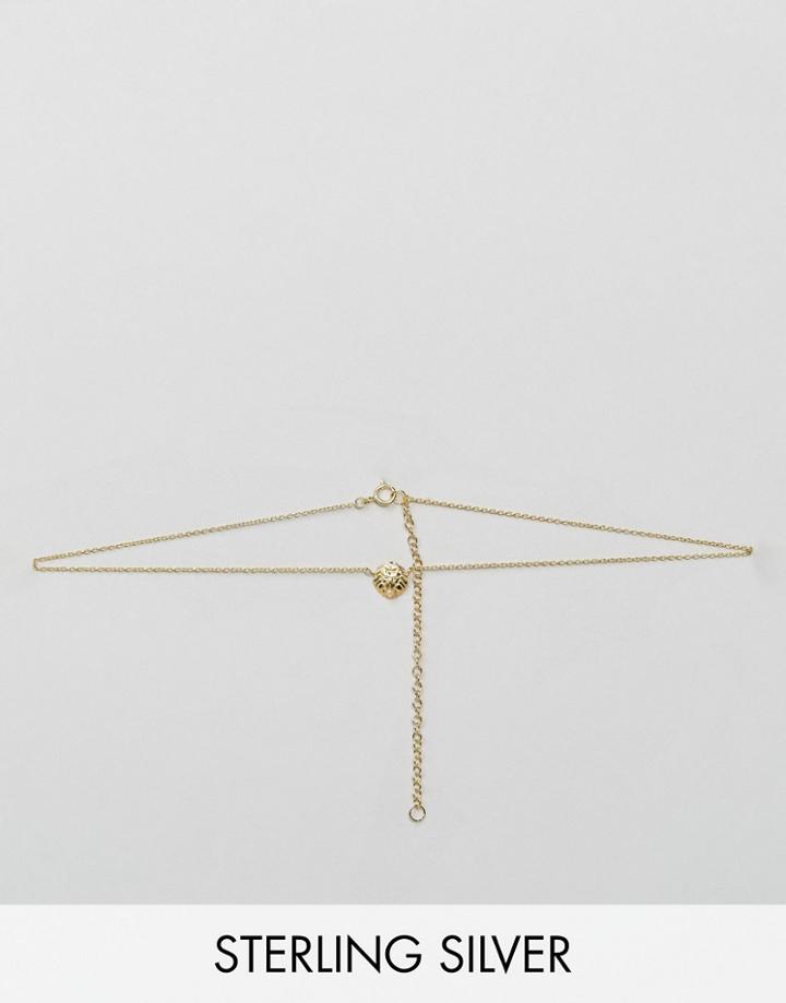 Asos Sterling Silver Gold Plated Leo Necklace - Copper