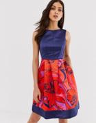 Closet Contrast Hem Dress-navy