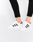 Adidas Originals Superstar White & Black Rise Sneakers - White
