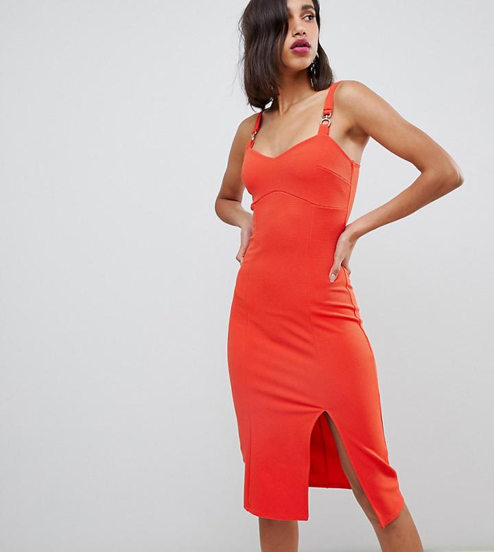 River Island Bodycon Mini Dress With Metal Trim In Red - Red