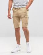 Jack & Jones Cargo Shorts In Skinny Fit - Beige