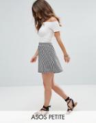 Asos Petite Stripe Mini Skater Skirt - Multi