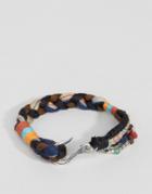 Asos Plaited Bracelet With Hook Fastening - Multi