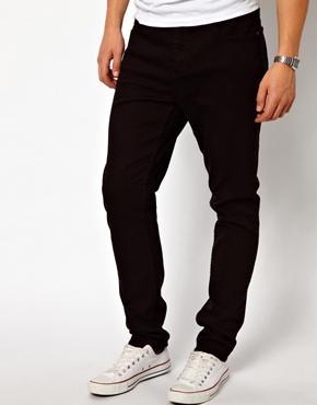 Cheap Monday Jeans Dropped Tapered Fit In New Black - Black