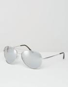 Missguided Mirrored Aviator Sunglasses - Silver