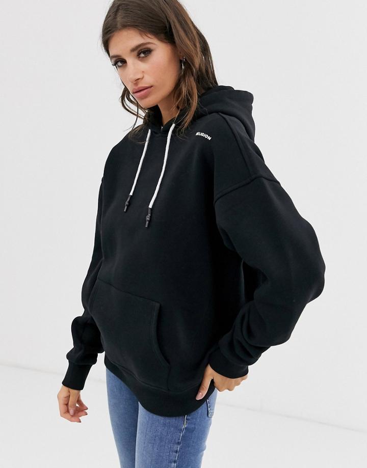 Religion Oversized Hoodie With Brand Logo Patch - Black