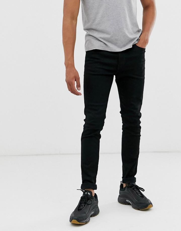 Diesel D-istort Super Skinny Fit Jeans In 069ef Stay Black - Black