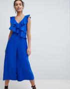 Coast Cobalt Ruffle Jumpsuit - Blue