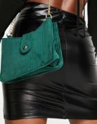 Svnx Corduroy Trimmed Shoulder Bag In Dark Green