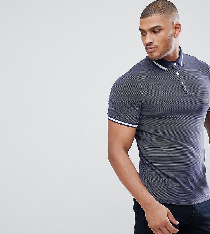 Ted Baker Tall Polo With Contrast - Navy