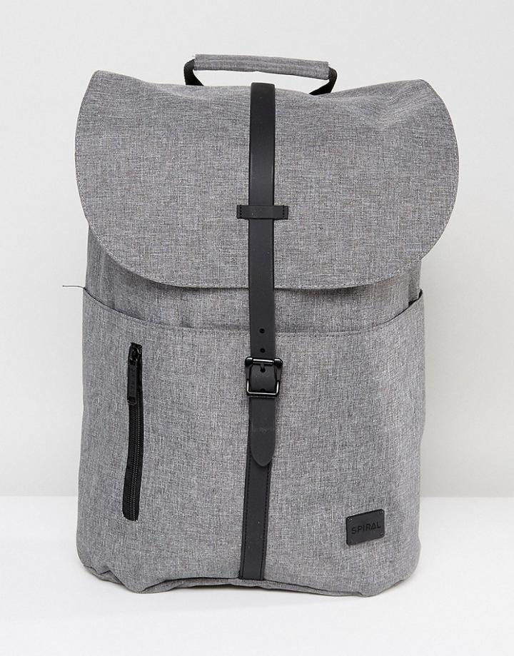 Spiral Backpack In Crosshatch Black - Black