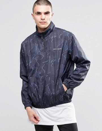 Hero's Heroine Camo Overhead Jacket - Black