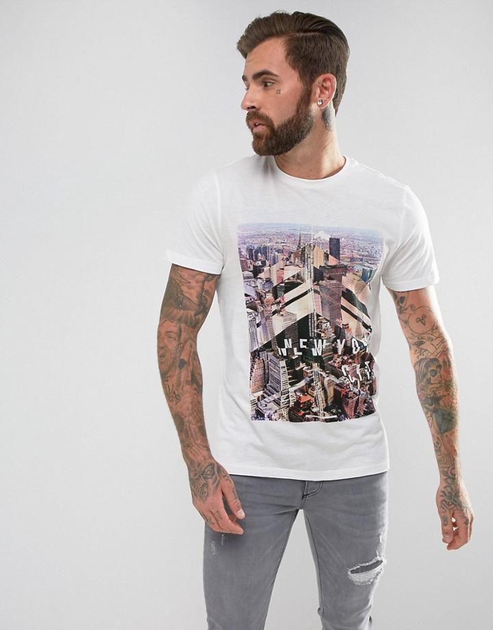 New Look T-shirt In New York Print In White - White
