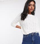 Stradivarius Oversized Cable Knit Sweater In White