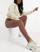 Pull & Bear Seamless Legging In Chocolate Brown