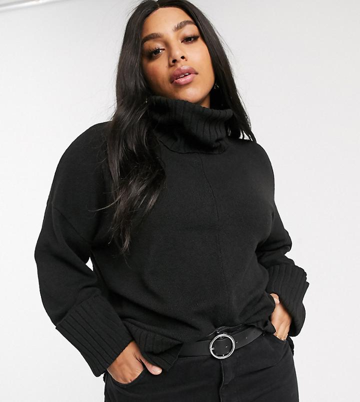 Micha Lounge Curve Heavy Rib Rollneck Sweater With Deep Cuff