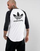 Adidas Skateboarding Raglan T-shirt In White Br4937 - White