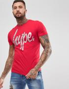 Hype Holidays T-shirt In Red With Glitter Logo - Red