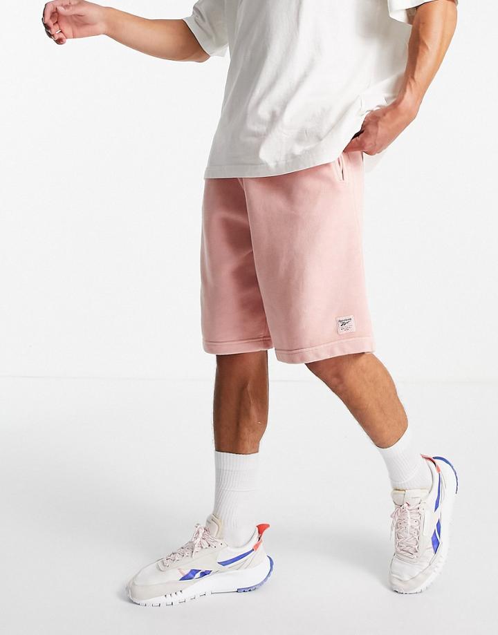 Reebok Natural Dye Sweat Shorts In Pastel Pink