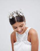 Loverocks London Ethereal Floral Bridal Hair Crown - White