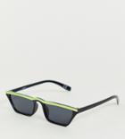 Crooked Tongues Unisex Sunglasses In Black And Fluorescent - Black