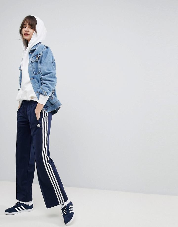Adidas Originals Adicolor Wide Leg Sailor Pants In Navy - Navy