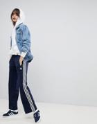 Adidas Originals Adicolor Wide Leg Sailor Pants In Navy - Navy