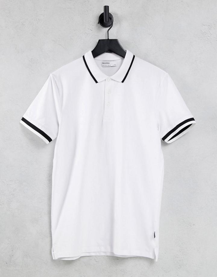 Bershka Polo Shirt In White