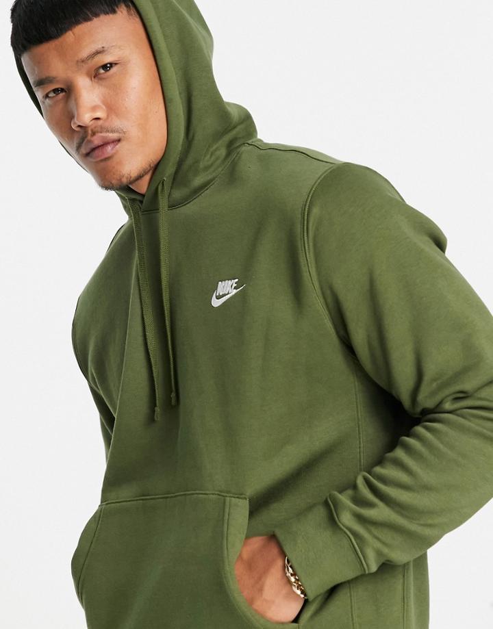 Nike Club Fleece Hoodie In Khaki-green
