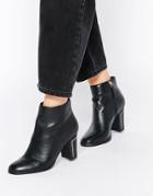 Faith Seville Black Gold Detail Heeled Boots - Black