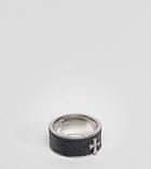 Seven London Black Band Ring In Sterling Silver - Silver