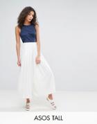 Asos Tall Pleated Uber Wide Leg Pant - White