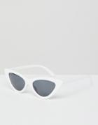 Monki Cat Eye Sunglasses - White