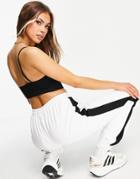 Parisian Sweatpants With Side Stripe In White - Part Of A Set