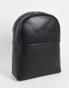 Asos Design Leather Backpack In Black
