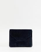 Asos Design Suede Tuck Front Clutch Bag