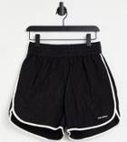Collusion Unisex Sport Shorts In Black With White Piping