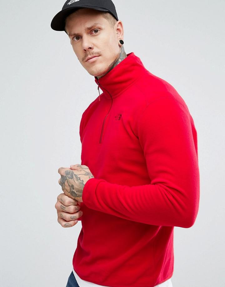 The North Face Glacier 1/4 Zip Fleece In Red - Red