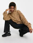 Daisy Street Relaxed Oversized Hoodie In Warped Check - Part Of A Set-multi