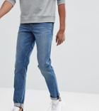 Asos Tall Slim Jeans In Mid Wash - Blue
