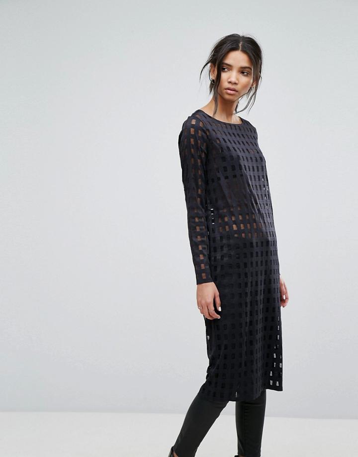 Dr Denim Panel Detail Dress - Black