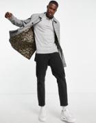 Harry Brown Gray Check Trench-grey