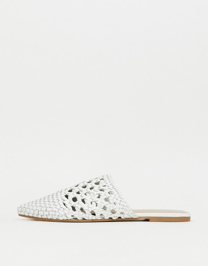 Aldo Rylan Leather Woven Mules In White