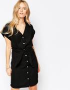Minimum Kilda Button Front Dress - Black