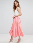 Traffic People Pleated A Line Skirt - Pink