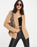 Outrageous Fortune Tailored Blazer In Camel Set-brown