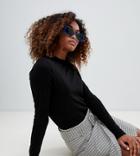 Weekday Fine Jersey Long Sleeve Top In Black