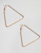 Reclaimed Vintage Triangle Hoop Earrings - Gold