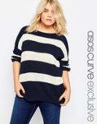 Asos Curve Ultimate Chunky Jumper In Stripe