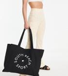 South Beach Oversized Canvas Logo Tote Bag In Black